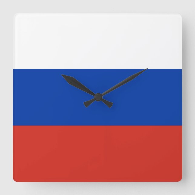 Horloge Carrée Drapeau de la Russie (Recto)