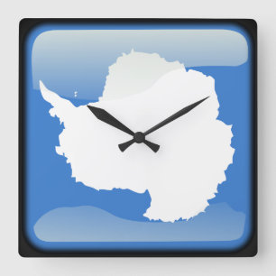 Horloge Carrée Drapeau de l'Antarctique