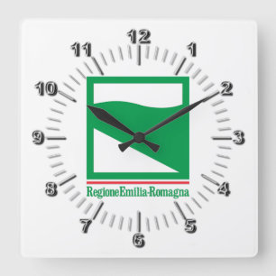 Horloge Carrée Drapeau de l'Émilie-Romagne (Italie)