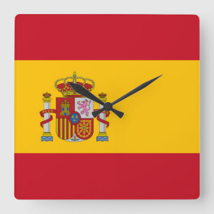 Horloge Carrée Drapeau de l'Espagne