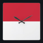 Horloge Carrée Drapeau de l'Indonésie<br><div class="desc">Indonesia Flag Product C'est le meilleur en it quality.</div>