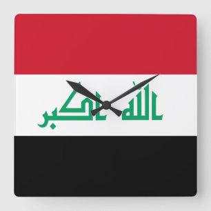 Horloge Carrée Drapeau de l'Iraq