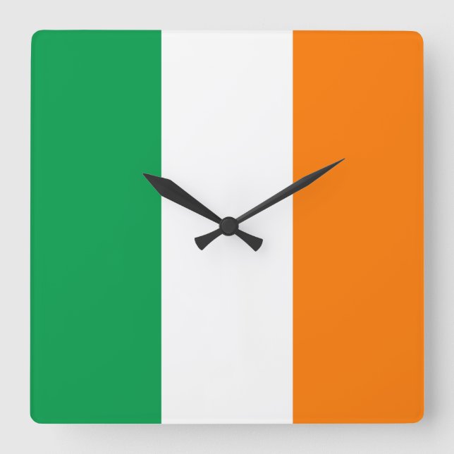 Horloge Carrée Drapeau de l'Irlande (Recto)