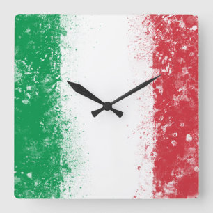 Horloge Carrée Drapeau de l'Italie