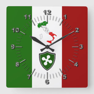 Horloge Carrée Drapeau de Lombardie (Italie)
