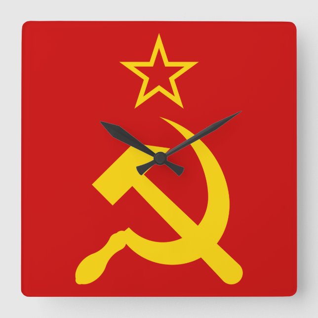 Horloge Carrée Drapeau de l'URSS - Drapeau de l'Union soviétique (Recto)