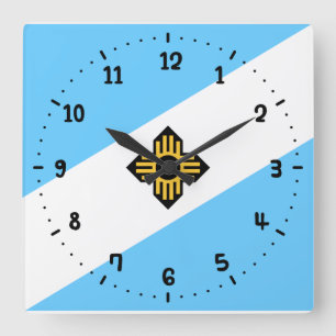 Horloge Carrée Drapeau de Madison, le Wisconsin