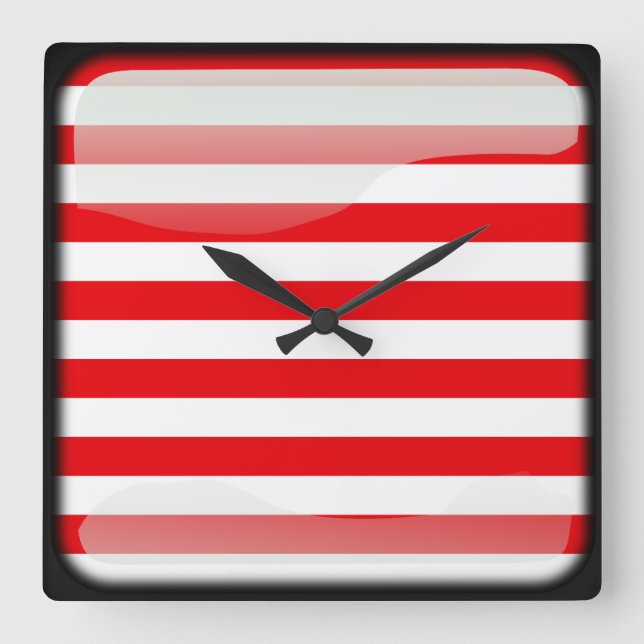 Horloge Carrée Drapeau de Malaisie (Recto)