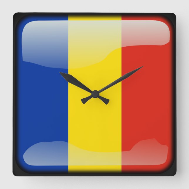 Horloge Carrée Drapeau de Moldavie (Recto)