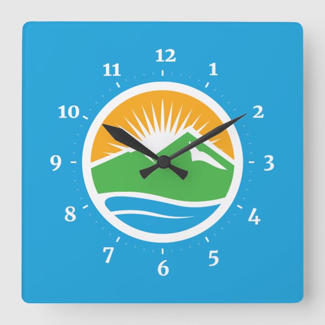 Horloge Carrée Drapeau de Provo, Utah (Recto)