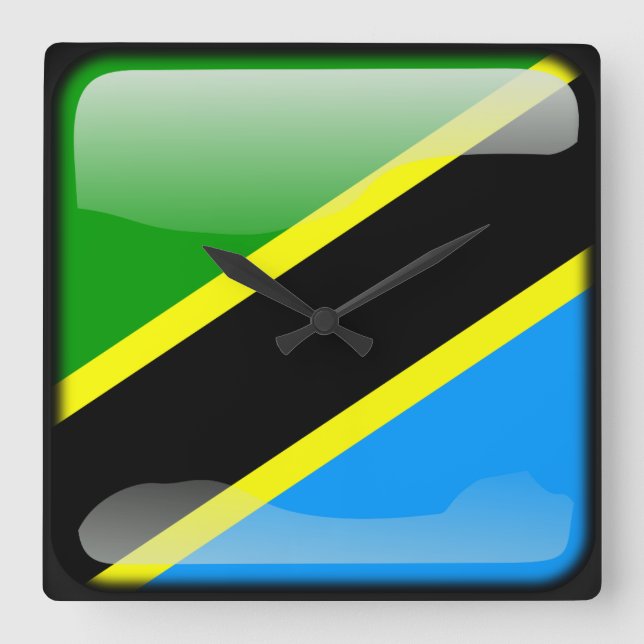 Horloge Carrée Drapeau de Tanzanie (Recto)