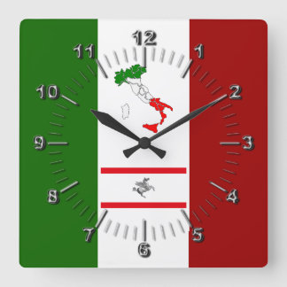 Horloge Carrée Drapeau de Toscane (Italie)