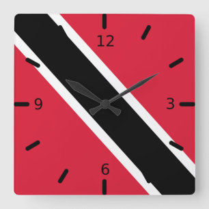 Horloge Carrée Drapeau de Trinité-et-Tobago
