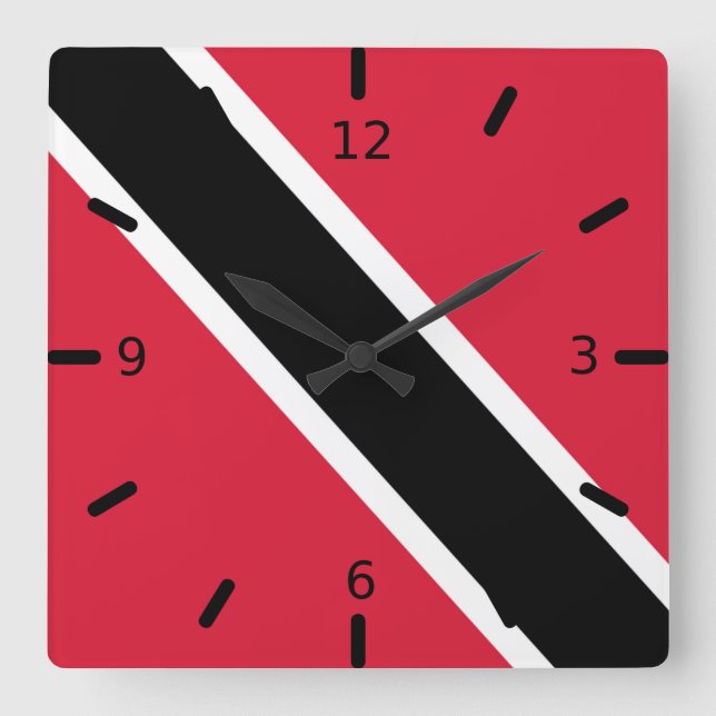 Horloge Carrée Drapeau de Trinité-et-Tobago (Recto)