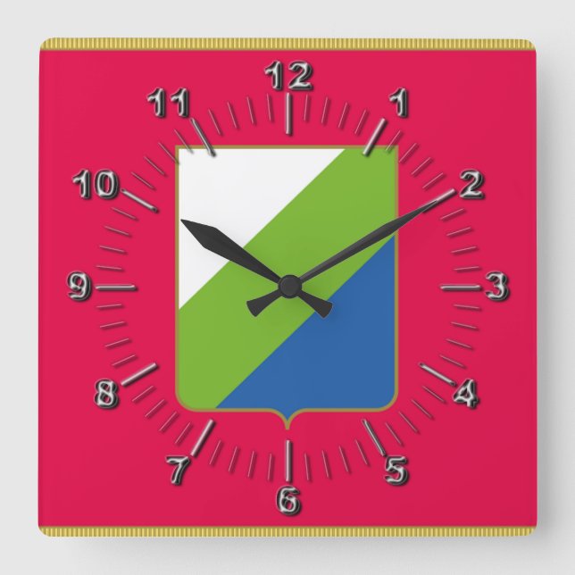 Horloge Carrée Drapeau des Abruzzes (Italie) (Recto)