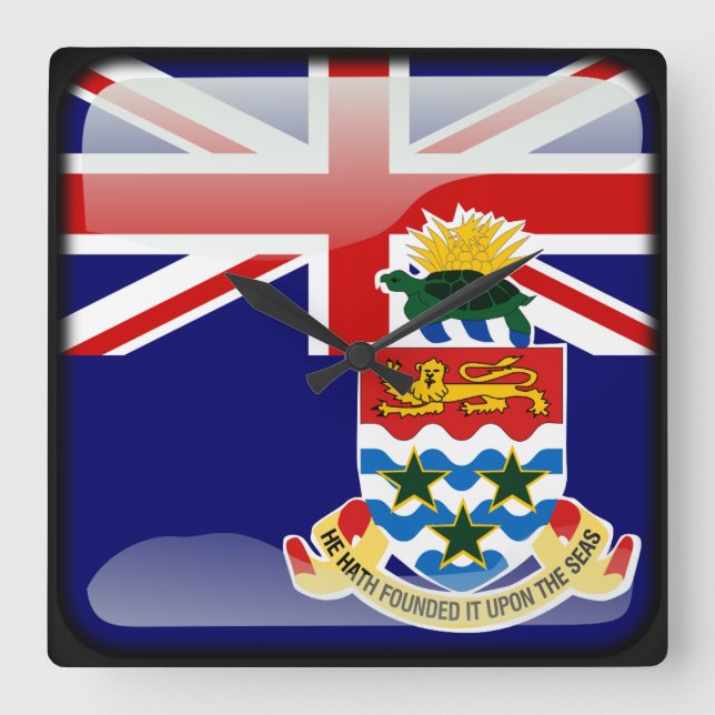 Horloge Carrée Drapeau des îles Caïmans (Recto)