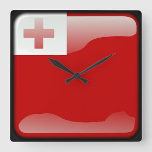 Horloge Carrée Drapeau des Tonga