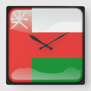 Horloge Carrée Drapeau d'Oman