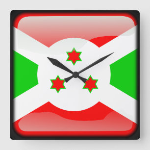 Horloge Carrée Drapeau du Burundi