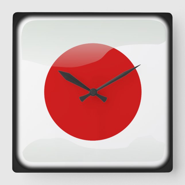 Horloge Carrée Drapeau du Japon (Recto)
