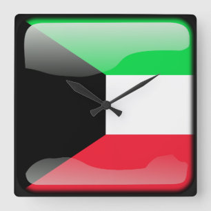 Horloge Carrée Drapeau du Koweït