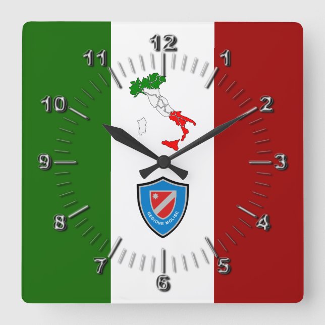 Horloge Carrée Drapeau du Molise (Italie) (Recto)