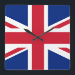 Horloge Carrée Drapeau du Royaume-Uni<br><div class="desc">Drapeau du Royaume-Uni</div>