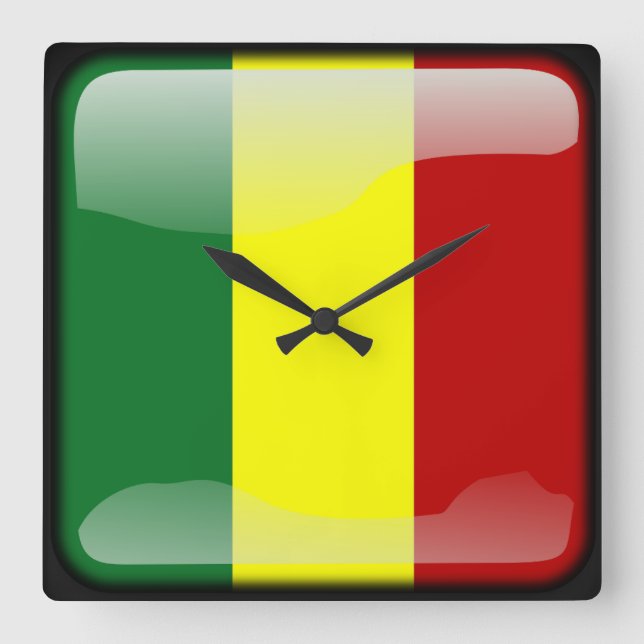 Horloge Carrée Drapeau du Sénégal (Recto)