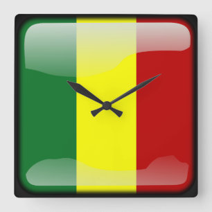 Horloge Carrée Drapeau du Sénégal