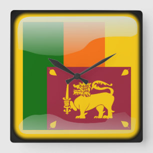 Horloge Carrée Drapeau du Sri Lanka