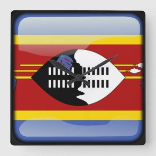 Horloge Carrée Drapeau du Swaziland