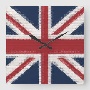 Horloge Carrée Drapeau d'Union Jack