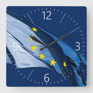 Horloge Carrée Drapeau européen