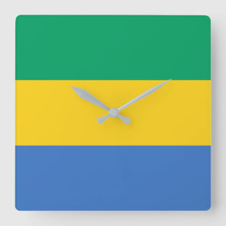 Horloge Carrée Drapeau Gabon