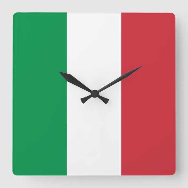 Horloge Carrée Drapeau Italie (Recto)