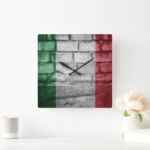 Horloge Carrée Drapeau italien