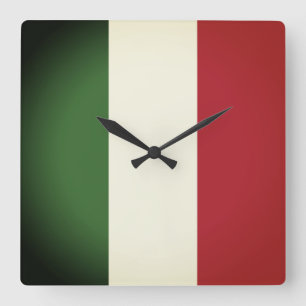 Horloge Carrée Drapeau italien
