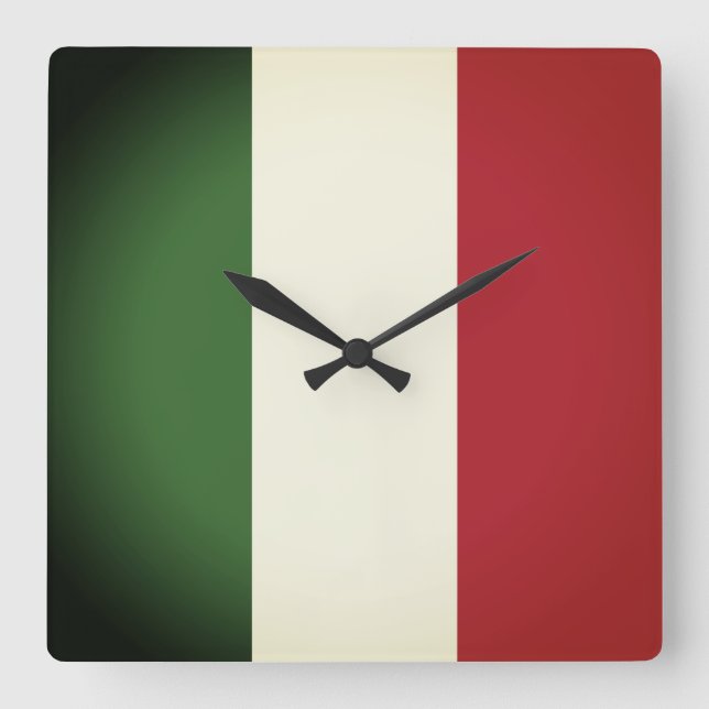 Horloge Carrée Drapeau italien (Recto)