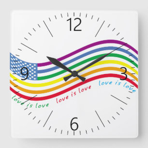 Horloge Carrée Drapeau LGBT