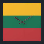 Horloge Carrée Drapeau Lituanie<br><div class="desc">Drapeau Lituanie</div>