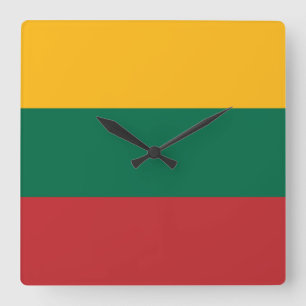 Horloge Carrée Drapeau Lituanie