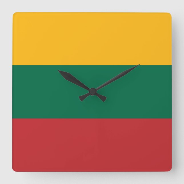 Horloge Carrée Drapeau Lituanie (Recto)