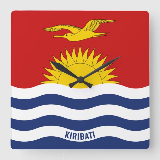 Horloge Carrée Drapeau national de Kiribati (Recto)