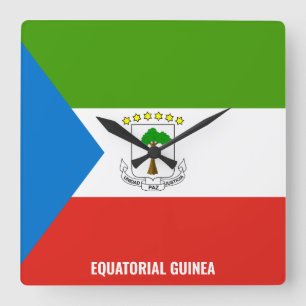 Horloge Carrée Drapeau national de la Guinée équatoriale Patrioti