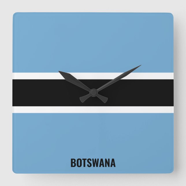 Horloge Carrée Drapeau national du Botswana Patriote (Recto)