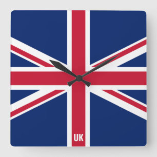 Horloge Carrée Drapeau national du Royaume-Uni Patriotique