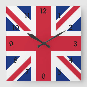 Horloge Carrée Drapeau national Union Jack Royaume-Uni Angleterre
