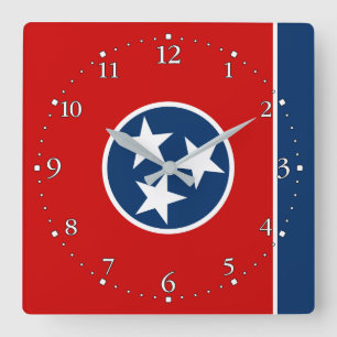 Horloge Carrée Drapeau patriotique de l'État du Tennessee