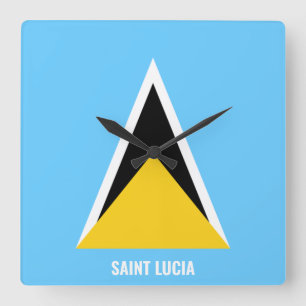 Horloge Carrée Drapeau Sainte-Lucie Éblouissant patriotique