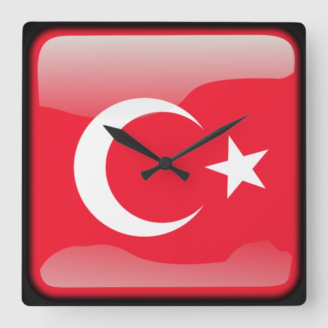 Horloge Carrée Drapeau turc (Recto)